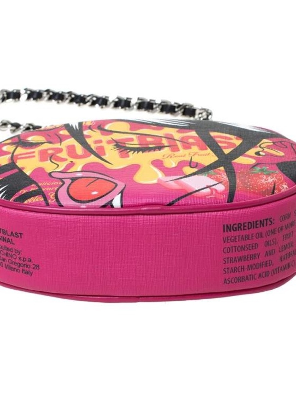 NEW NWT Moschino Fruit Blast Pink Graphic Crossbody Bag Purse Pop Art Candy - Picture 5 of 8